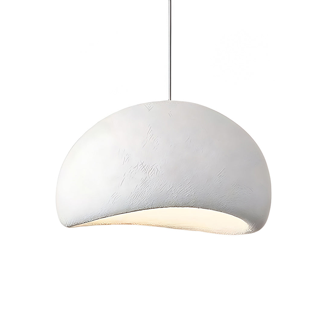 Wabi-Sabi Oval Flush Mount or Pendant White Gray Remote Dimming