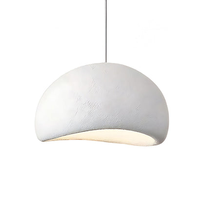 Wabi-Sabi Oval Flush Mount or Pendant White Gray Remote Dimming