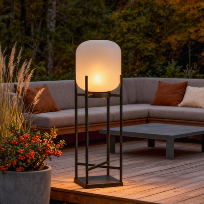 Retro Modern Stainless Steel Lantern LED Outdoor Floor Lamp IP65 Solar/Hardwired E27