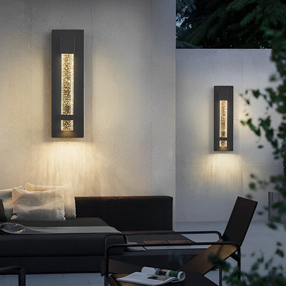 Modern Black Bubble Crystal Glass Outdoor Wall Sconce LED IP65