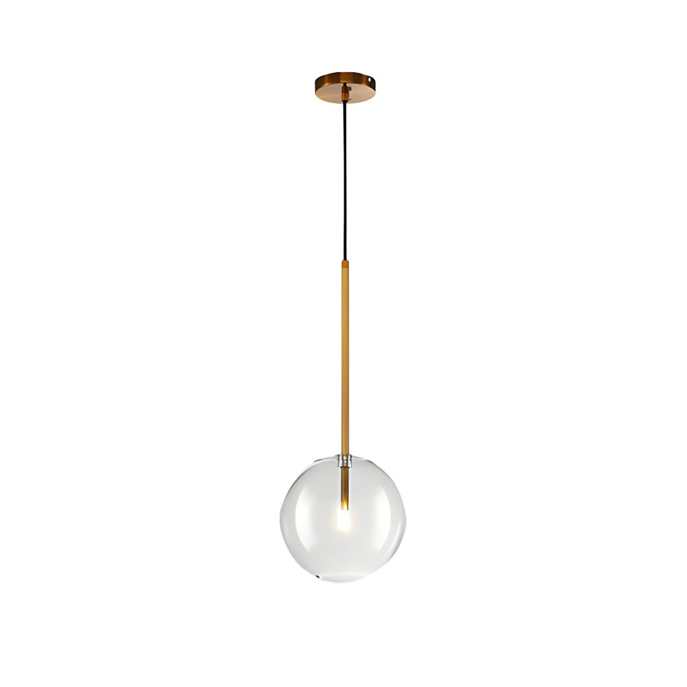 Nordic Clear Glass Globe Pendant Light with Gold Iron Hardware