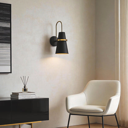 Minimalist Cone Iron Wall Sconce E27 Downlight Hardwired Black White Blue Indoor 110–220V