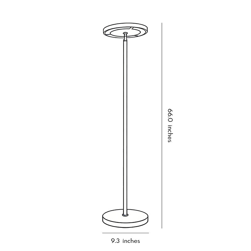 Dimmable RGB LED Floor Lamp Adjustable Head Iron Anti-Glare 24W 2000LM 3000K–6000K Remote Black 67''