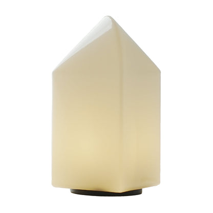 Architectural House Shape Table Lamp White Metal Glass LED Warm Night Light 3W Two Sizes
