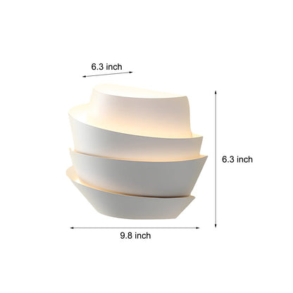 Minimalist Layers Half Cylinder Iron 2-Light Wall Sconce – White