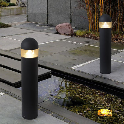 Minimalist COB LED Bollard Light Round Square Aluminum Glass Outdoor Landscape IP54