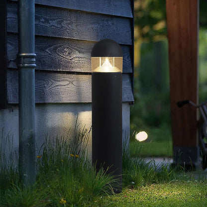 Minimalist COB LED Bollard Light Round Square Aluminum Glass Outdoor Landscape IP54
