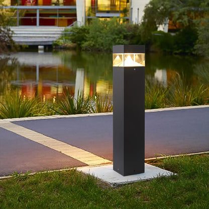 Minimalist COB LED Bollard Light Round Square Aluminum Glass Outdoor Landscape IP54