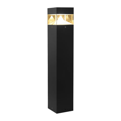 Minimalist COB LED Bollard Light Round Square Aluminum Glass Outdoor Landscape IP54
