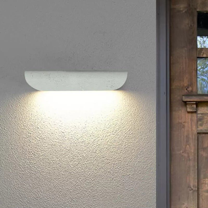 Modern LED Outdoor Wall Sconce Concrete Look Aluminum IP54 CRI80 3000K White Black Garden Stair