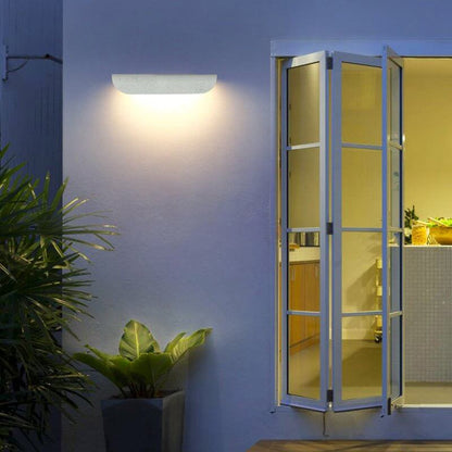Modern LED Outdoor Wall Sconce Concrete Look Aluminum IP54 CRI80 3000K White Black Garden Stair