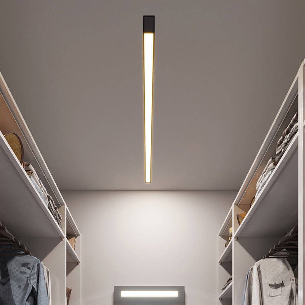 Linear LED Flush Mount Ceiling Light Aluminium Acrylic 3-Step CCT Dimmable Black White 5 Lengths