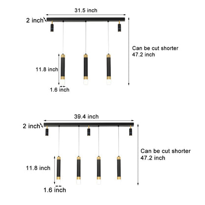Linear Multi-Spotlight Chandelier in Black and Gold with 3-Step Colour Temperature