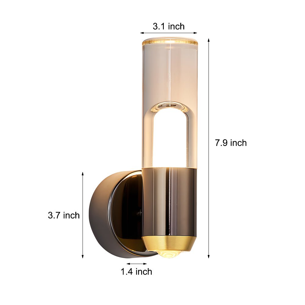 Modern Acrylic LED Wall Sconce Dimmable 3CCT Hardwired Bedroom Hallway Gold Black