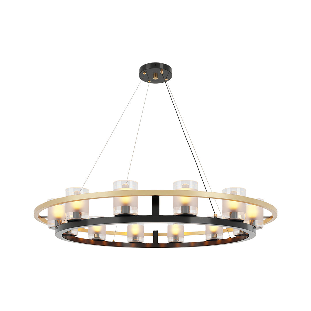 Luxury Copper Chandelier with Transparent Glass Shades