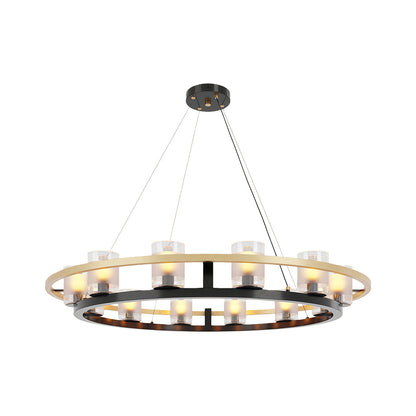 Luxury Copper Chandelier with Transparent Glass Shades