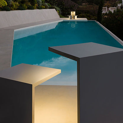 Luminous Square Stool and Table Outdoor LED Light Stainless Steel Glass 4.5W 3000K IP65 4 Sizes Courtyard Villa