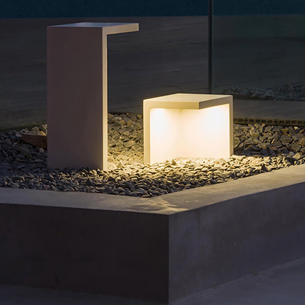 Luminous Square Stool and Table Outdoor LED Light Stainless Steel Glass 4.5W 3000K IP65 4 Sizes Courtyard Villa