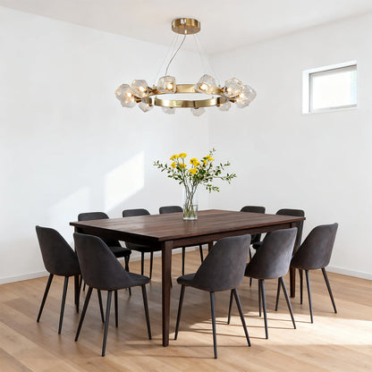 Modern Gold Round Chandelier Brass Ring Ceiling Light Dining Room Living Room
