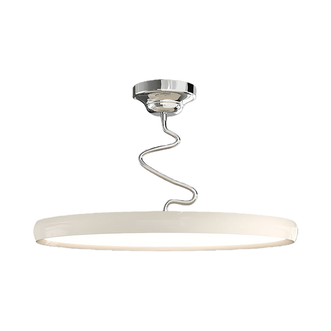 Twisted Rim Full-Spectrum LED Semi-Flush Ceiling Light — White / Green / Chrome