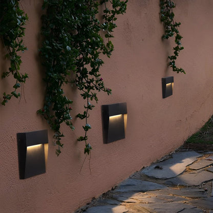 Square Stair Lights Minimalist Aluminum Glass LED Outdoor Step Wall Mount 3W IP65