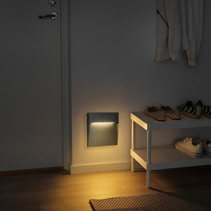 Square Stair Lights Minimalist Aluminum Glass LED Outdoor Step Wall Mount 3W IP65