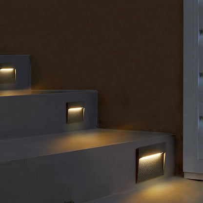 Square Stair Lights Minimalist Aluminum Glass LED Outdoor Step Wall Mount 3W IP65