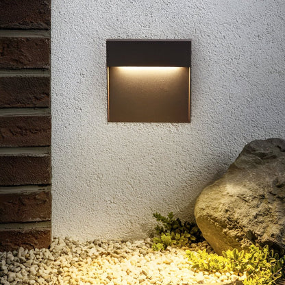 Square Stair Lights Minimalist Aluminum Glass LED Outdoor Step Wall Mount 3W IP65