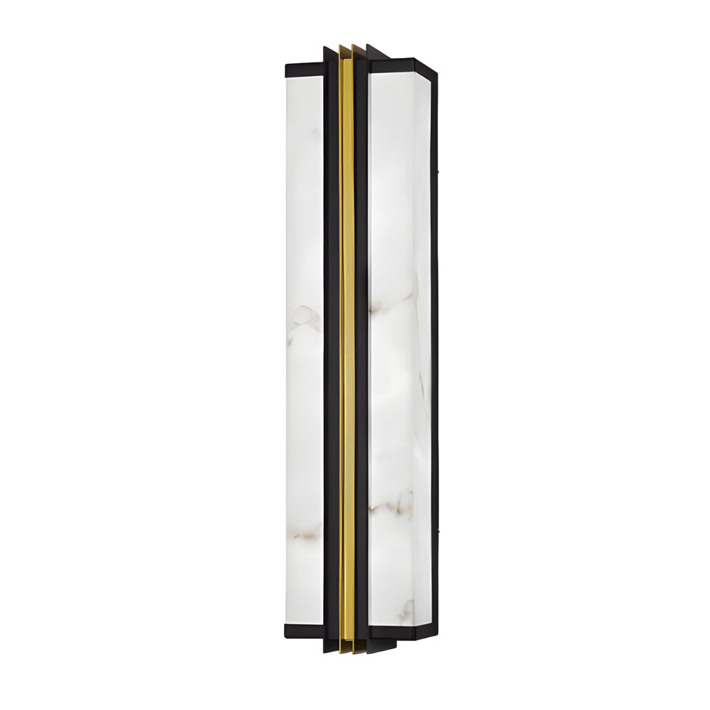 Modern LED Outdoor Wall Sconce Stainless Steel Resin Marble 30W 3CCT IP54 Black Gold 27 Inch