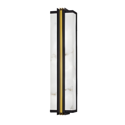 Modern LED Outdoor Wall Sconce Stainless Steel Resin Marble 30W 3CCT IP54 Black Gold 27 Inch