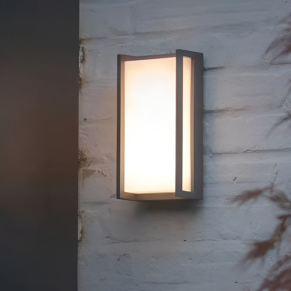 Modern Geometric Aluminum Alloy PC Outdoor Wall Sconce Black IP65 12W 2 Color Temperatures Balcony Villa