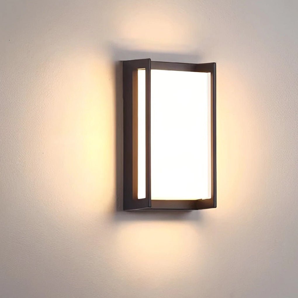 Modern Geometric Aluminum Alloy PC Outdoor Wall Sconce Black IP65 12W 2 Color Temperatures Balcony Villa