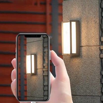 Modern Geometric Aluminum Alloy PC Outdoor Wall Sconce Black IP65 12W 2 Color Temperatures Balcony Villa