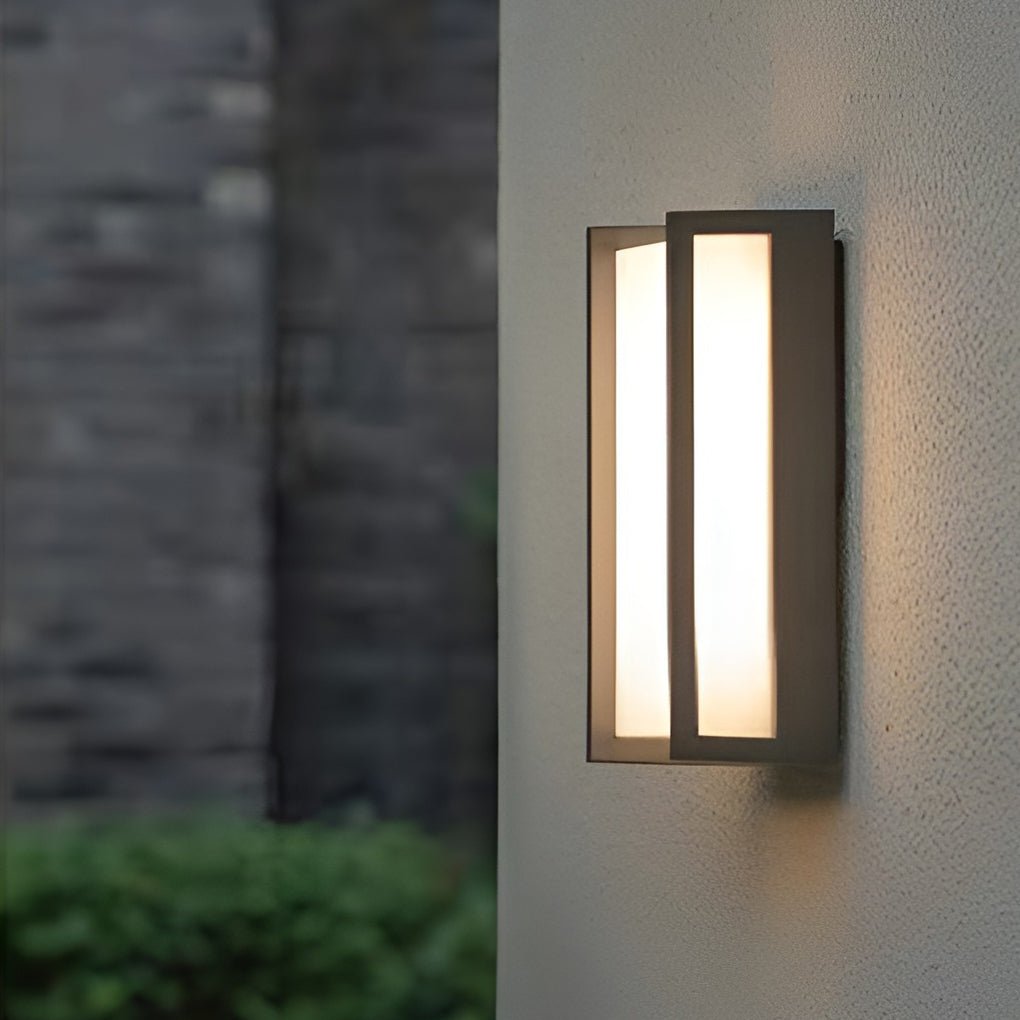 Modern Geometric Aluminum Alloy PC Outdoor Wall Sconce Black IP65 12W 2 Color Temperatures Balcony Villa
