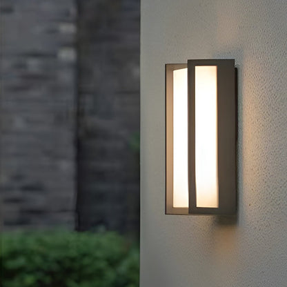 Modern Geometric Aluminum Alloy PC Outdoor Wall Sconce Black IP65 12W 2 Color Temperatures Balcony Villa
