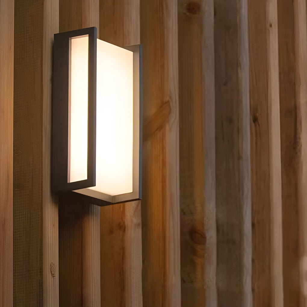 Modern Geometric Aluminum Alloy PC Outdoor Wall Sconce Black IP65 12W 2 Color Temperatures Balcony Villa