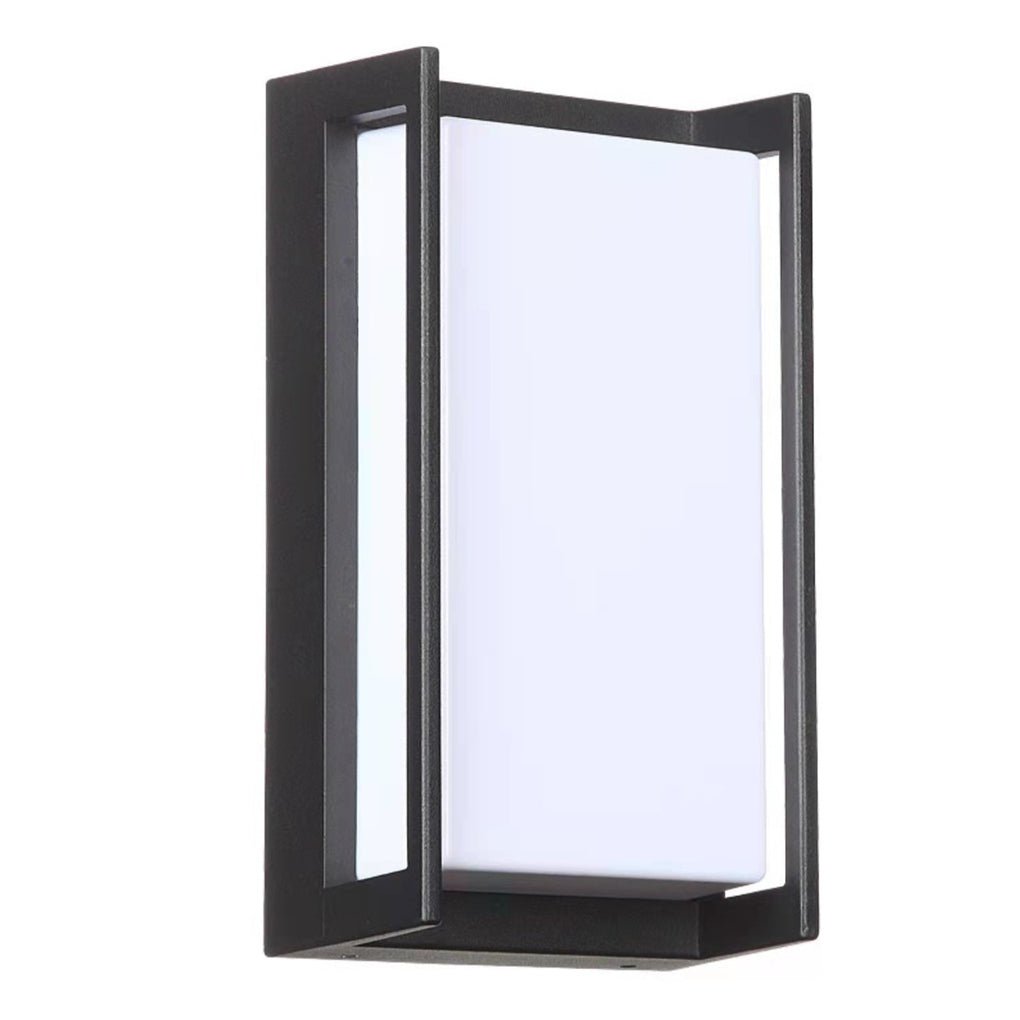 Modern Geometric Aluminum Alloy PC Outdoor Wall Sconce Black IP65 12W 2 Color Temperatures Balcony Villa