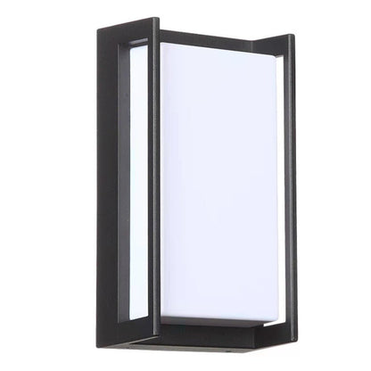 Modern Geometric Aluminum Alloy PC Outdoor Wall Sconce Black IP65 12W 2 Color Temperatures Balcony Villa