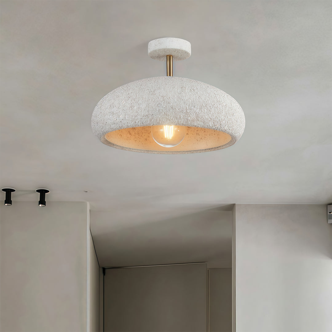 Semi-Flush Mount Iron Speckled Bowl Shade Japanese Wabi-Sabi LED E27 Warm White Neutral White Nine Configurations