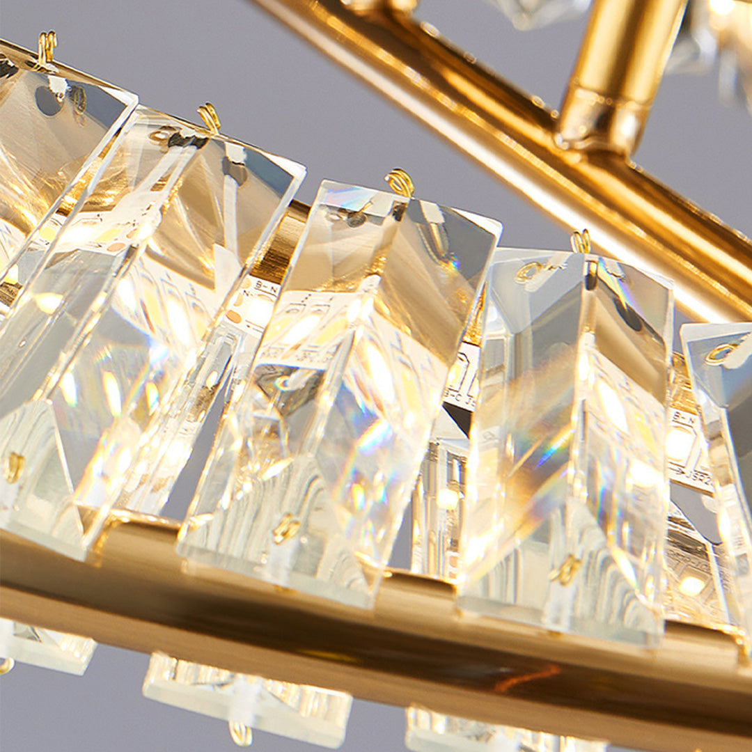 Möbius Twisted Ring Crystal Flush Mount Gold Three Sizes