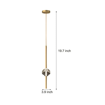 Irregular Crystal Glass and H65 Copper Pendant Light with 3-Step Colour Temperature