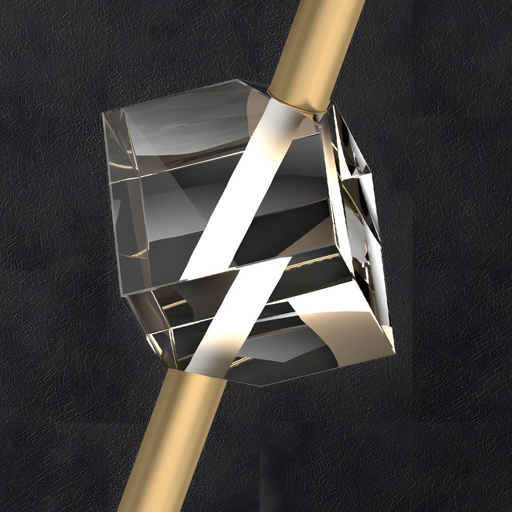 Irregular Crystal Glass and H65 Copper Pendant Light with 3-Step Colour Temperature