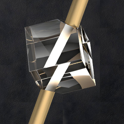 Irregular Crystal Glass and H65 Copper Pendant Light with 3-Step Colour Temperature