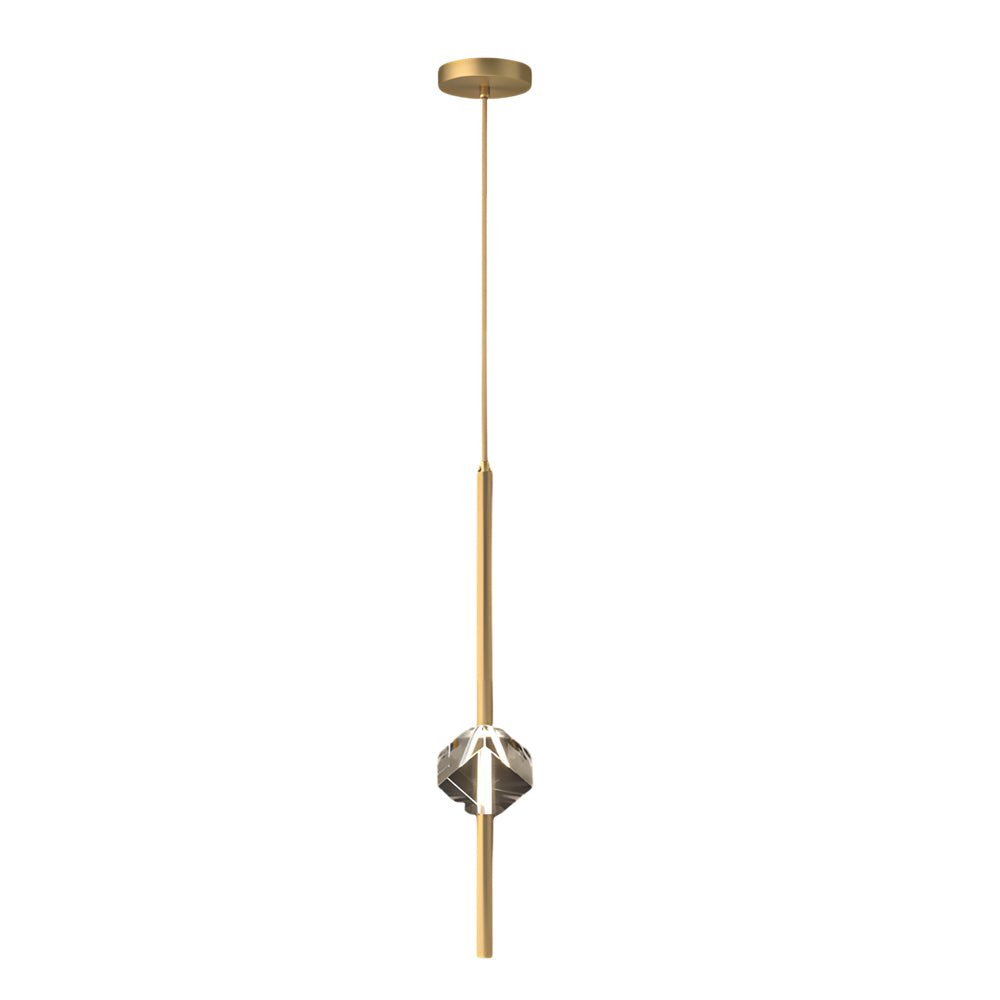 Irregular Crystal Glass and H65 Copper Pendant Light with 3-Step Colour Temperature
