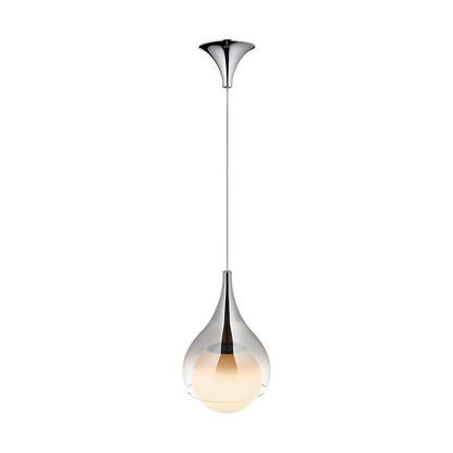 Double-Layer Teardrop Glass Pendant Light with Smoked and White Jade Glass