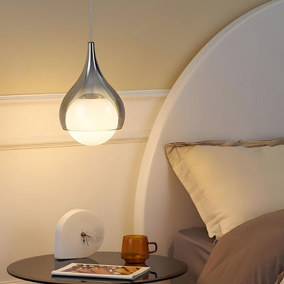 Double-Layer Teardrop Glass Pendant Light with Smoked and White Jade Glass