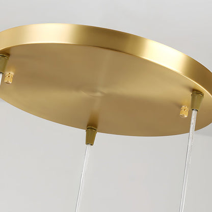 Frosted White Glass Globe Pendant Light with Gold Iron Frame