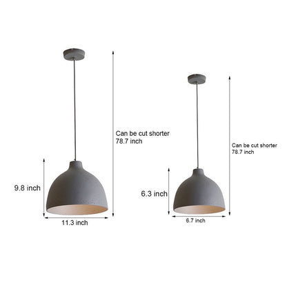 Modern Resin Dome Bowl Pendant Light