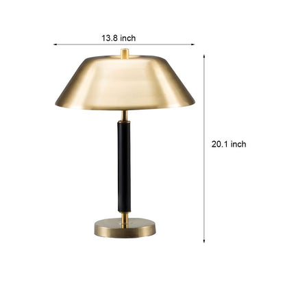 Modern Table Lamp Brass Dome 2 Light G9 LED Electroplated Black Iron Downward Warm White 3000K Contemporary Bedside Living Room 20.1 Inch