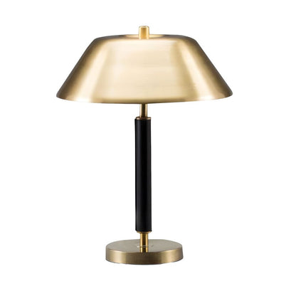 Modern Table Lamp Brass Dome 2 Light G9 LED Electroplated Black Iron Downward Warm White 3000K Contemporary Bedside Living Room 20.1 Inch